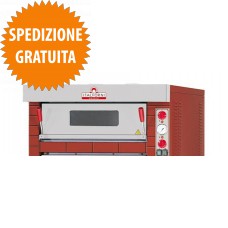Forno Pizzeria TA Elettrico 1 Camera con Frontale Rustico Piano in Refrattario per 4 Pizze